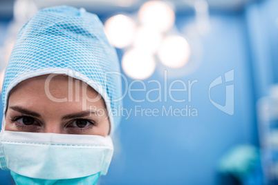 Close-up of surgeon in operation room