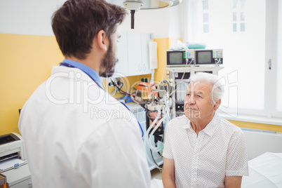 Patient consulting a doctor