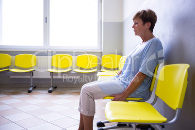 Patient sitting in a waiting room