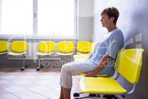 Patient sitting in a waiting room