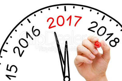 New Year 2017 Clock Concept