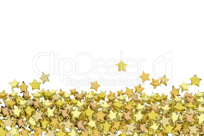 Background with many golden stars, 3d-illustration