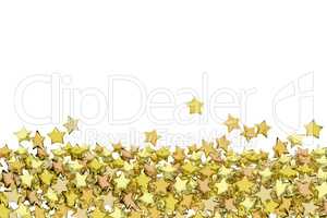 Background with many golden stars, 3d-illustration