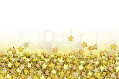 Background with many golden stars, 3d-illustration