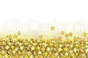 Background with many golden stars, 3d-illustration