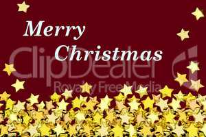 Christmas card with background and many gold stars, 3d illustration