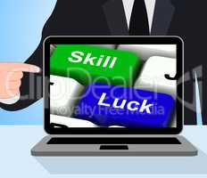 Skill And Luck Keys Displays Strategy Or Chance