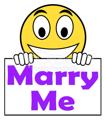 Marry Me On Sign Means Wedding Proposal