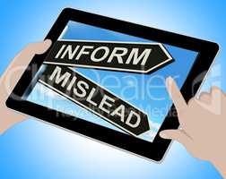 Inform Mislead Tablet Means Let Know Or Misguide