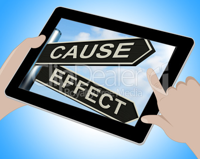 Cause And Effect Tablet Means Results Of Actions