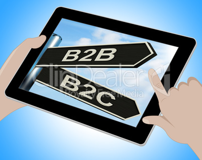B2B B2C Tablet Means Business Partnership And Relationship With