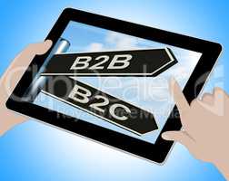 B2B B2C Tablet Means Business Partnership And Relationship With