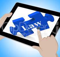 Law Tablet Means Justice And Legal Information Online