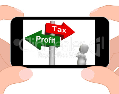 Tax Or Profit Signpost Displays Account Taxation or Profits