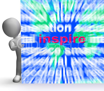 Inspiration Word Cloud Sign Shows Motivation And Encouragement