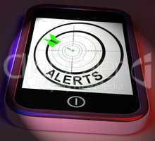 Alerts Smartphone Displays Phone Reminder Or Alarm