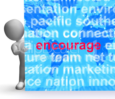 Encourage Word Cloud Sign Shows Promote Boost Encouraged