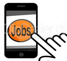 Jobs Button Displays Hiring Recruitment Online Hire Job