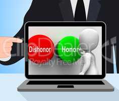 Dishonor Honor Buttons Displays Integrity And Morals