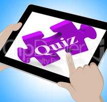 Quiz Tablet Means Internet Question And Answer Game