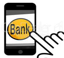 Bank Button Displays Online Or Internet Banking