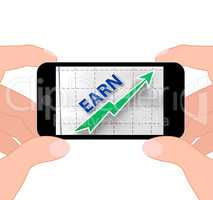 Earn Graph Displays Rising Income Gain And Profits