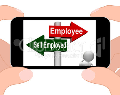 Employee Self Employed Signpost Displays Choose Career Job Choic