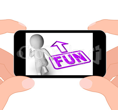 Fun And Running 3D Character Displays Amusement Starting Or Part
