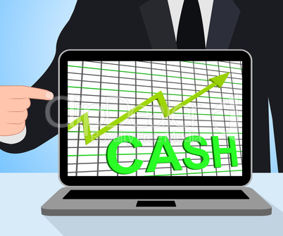 Cash Chart Graph Displays Increase Wealth Money Currency