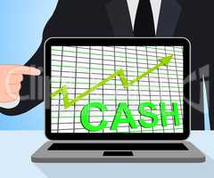 Cash Chart Graph Displays Increase Wealth Money Currency