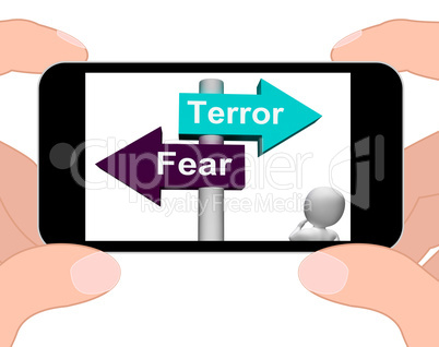 Terror Fear Signpost Displays Anxious Panic And Fears