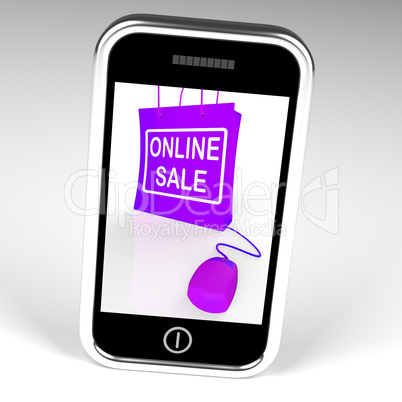 Online Sale Bag Displays Internet Sales and Discounts