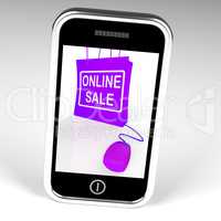 Online Sale Bag Displays Internet Sales and Discounts