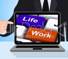 Life Work Keys Displays Balancing Job And Free Time