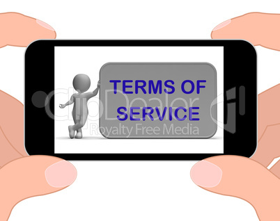 Terms Of Service Phone Shows Agreement And Contract For Use