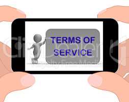Terms Of Service Phone Shows Agreement And Contract For Use