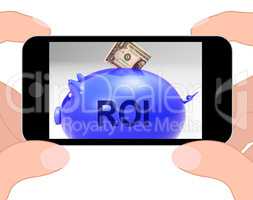 ROI Piggy Bank Displays Investors Return And Income