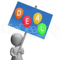 Sign Deal Balloons Represent Discounts Sales Bargains and Hot De