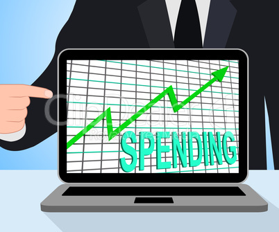 Spending Chart Graph Displays Increasing Expenditure Purchasing