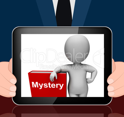 Mystery Book And Character Displays Fiction Genre Or Puzzle To S