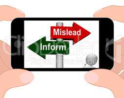 Mislead Inform Signpost Displays Misleading Or Informative Advic