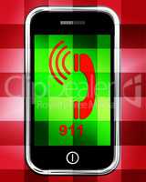 Nine One On Phone Displays Call Emergency Help Rescue 911