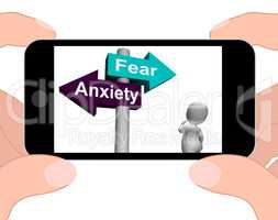 Fear Anxiety Signpost Displays Fears And Panic