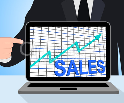 Sales Chart Graph Displays Increasing Profits Trade