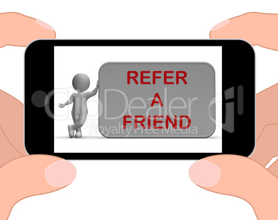 Refer A Friend Phone Shows Suggesting Website