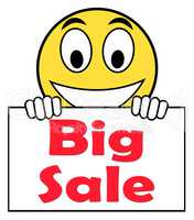 Big Sale On Sign Shows Promotional Savings Save Or Discounts