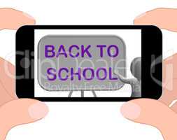 Back To School Phone Shows Learning And Stationery Supplies