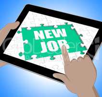 New Job Tablet Shows Changing Jobs Or Employment