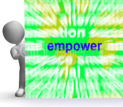 Empower Word Cloud Sign Means Encourage Empowerment