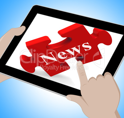 News Tablet Means Web Headlines Or Bulletin